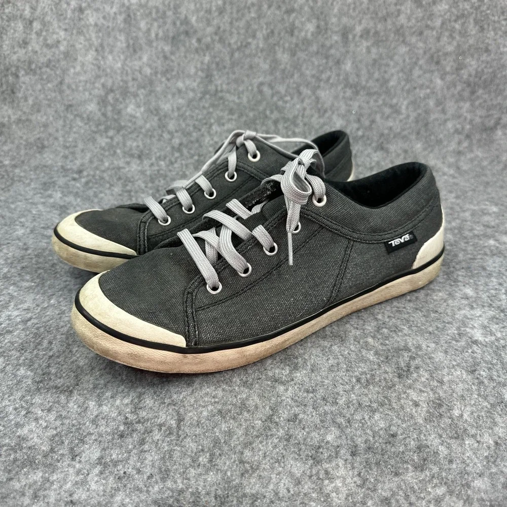 Teva Freewheel Mens 9 Charcoal Grey Canvas Low Top Sneakers 1004217